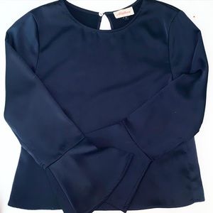 Navy blue backless blouse